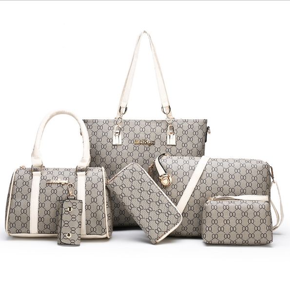 

2019 new fashion mother bag six-piece simple wild shoulder slung print handbag ing