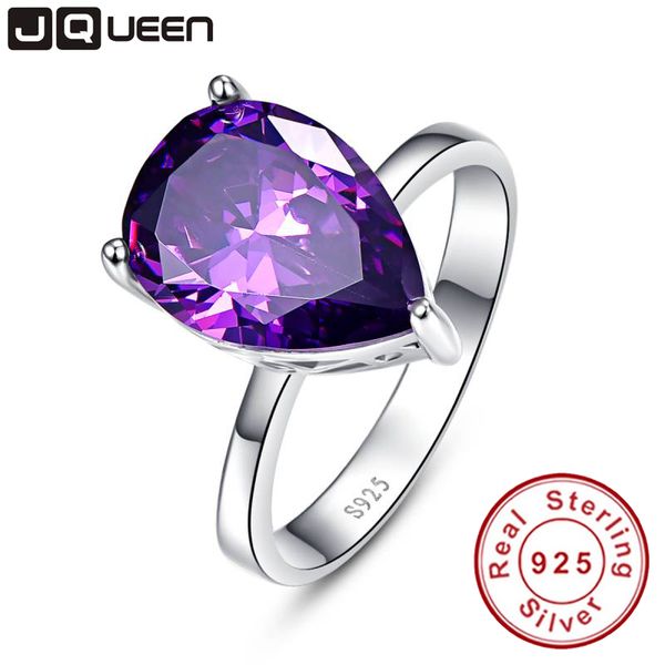 

elegant waterdrop amethyst pearl cut 925 sterling silver promise wedding ring 8.8 s love engagement rings for women, Golden;silver