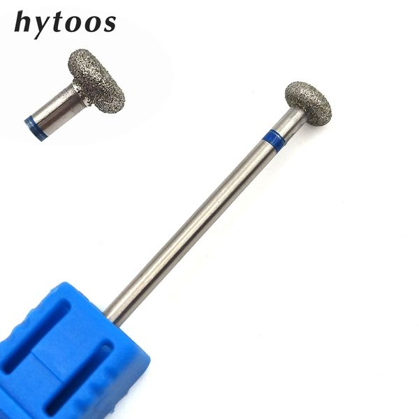 

hytoos 6*2mm flat diamond nail drill bit 3/32" rotary diamond burr manicure bits drill accessories nail mills tool-s0602d, Silver