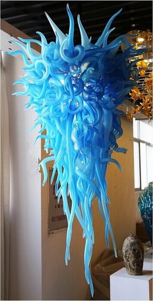 

blue murano glass chandelier light customized led light source l lobby decor glass shade mounted ceiling art crystal chandelier