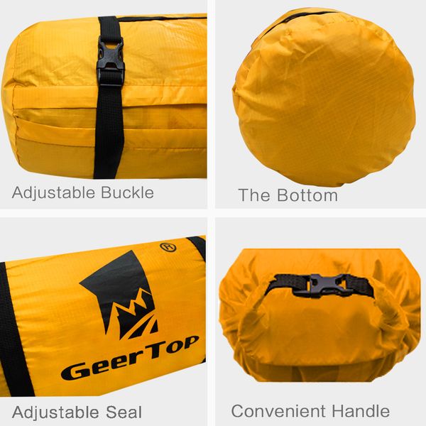 

geeradjustable compression tent bag polyester lightweight waterproof replacement storage sack duffel bag camping gear yellow