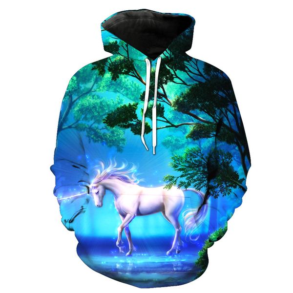 

hengfurui unicorn printed hat pocket turtleneck men's fashion hat men's wear, Black