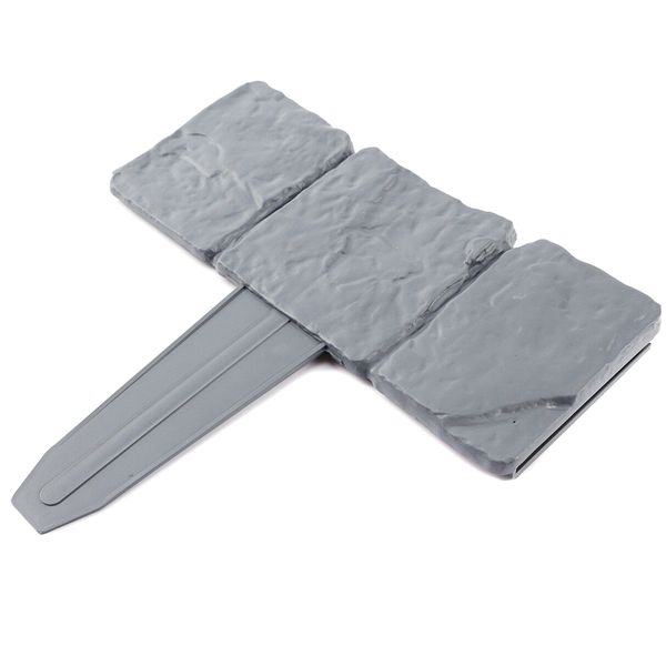 

plastic t-shape lawn boarder fence cobbled stone effect hammer-in lawn garden edging price