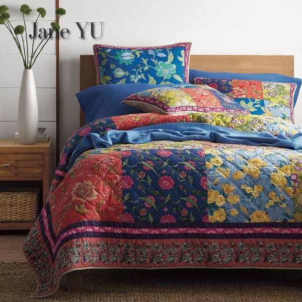 

janeyu autumn new pure handmade quilting bed wholesale quilting bed cover 4.2kg comforter+pillowcase