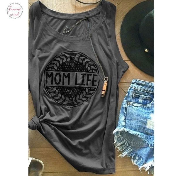 

tank style women casual mom life letter printing sleeveless vest summer fashion slim tank, White