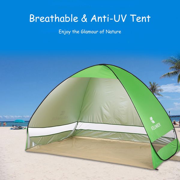 

keumer automatic beach tents 2 persons up open camping tent sun shelter uv-protective shade summer outdoor fishing tent