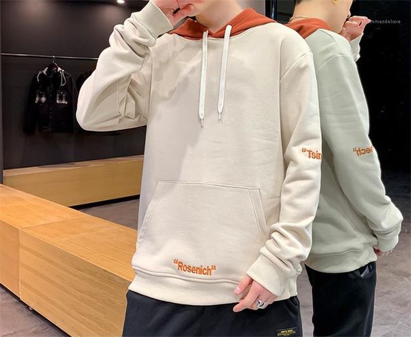 

pullover regular length sweatshirts embroidery letter print mens hoodies designer spring long sleeve hooded collar hoodies mens, Black