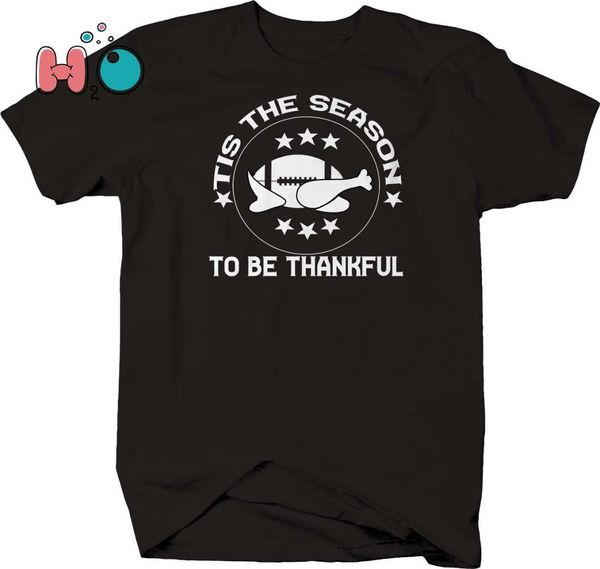 

tis the season to be thankful thanksgiving football turkey t-shirt, White;black