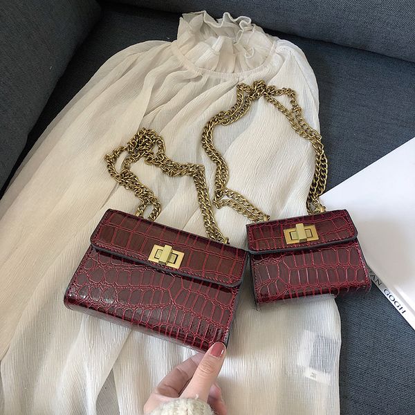 

women bag over the shoulder stone pattern mini crossbody bags pu leather ladies chain handbag lock messenger bag
