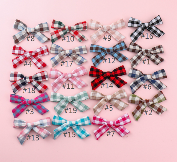 

hair accessories kids linen hair bows for girls plaid knot clips baby mini hairpins handmade barrettes headwear, Slivery;white