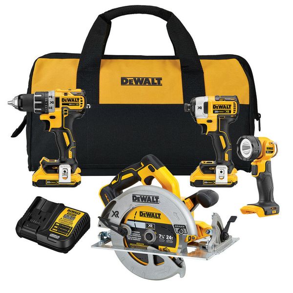

Dewalt dck483d2 20 volt 4 tool drill impact driver circular aw light combo kit