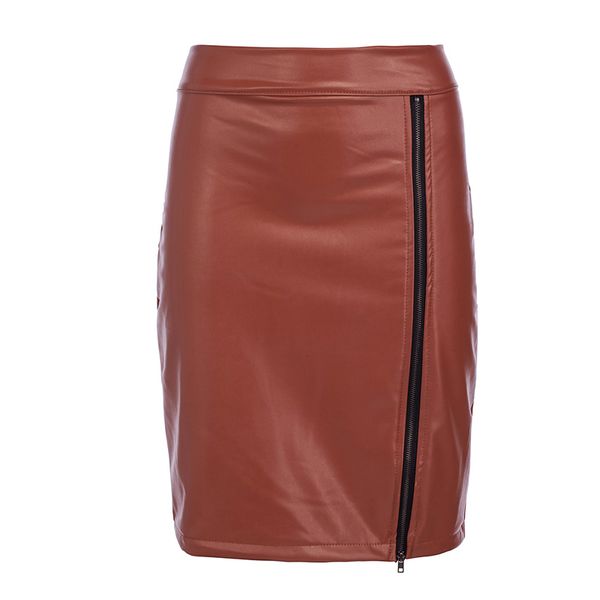 

womens skirts party summer pu leather high waist clubwear fashion evening slim fit bodycon, Black