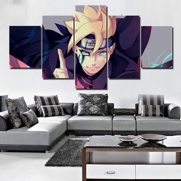 Grosshandel Rahmen Kunst Poster Drucke Malerei Leinwand Hd Wand 5 Teile Los Animation Naruto Modulare Bilder Fur Wohnzimmer Wohnkultur Von