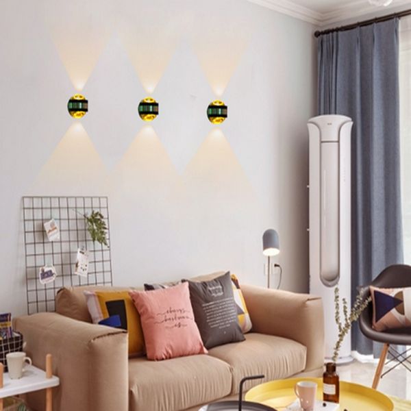 

ledtey 3w double crystal 100-240v настенный светильник