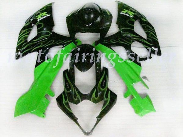 

new abs plastic fairings kit fit for suzuki gsxr1000 2005 2006 gsxr1000 05 06 injection mold black green flame