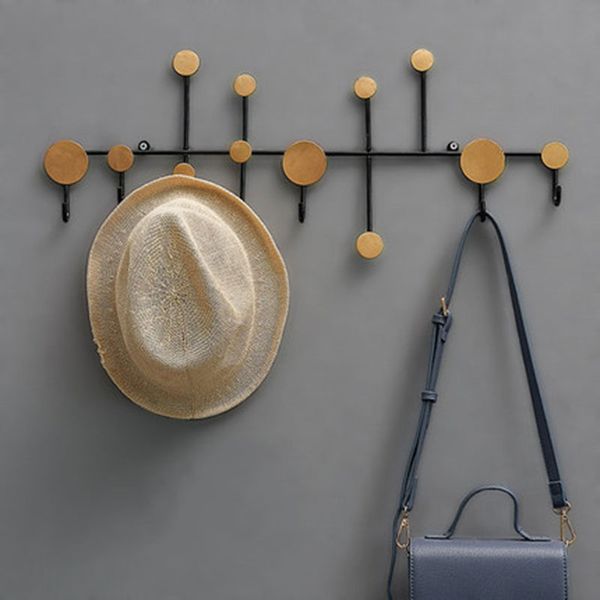 

wall mount key housekeeper nordic creative wrought iron shelf hooks coat handbag hat scarf holder home decor hanger