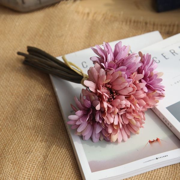 

1pc gerbera daisy artificial flower wedding bouquet home garden party decor