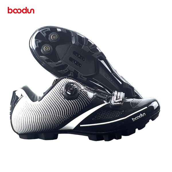 

boodun pro athletic bicycle shoes non-slip mtb cycling shoes men self-locking mountain bike breathable sapatilha ciclismo, Black