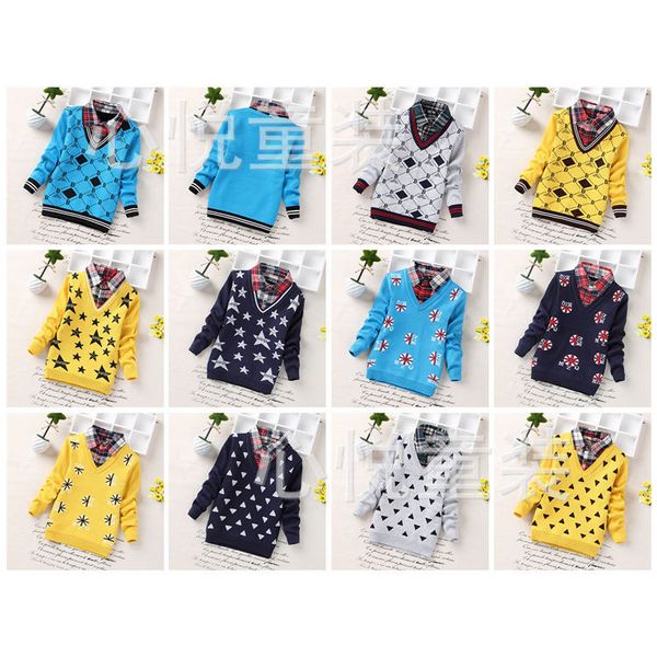 

spring autumn new sweaters children boys shirt girls sweaters, Blue