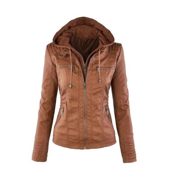 

2019 winter faux leather jacket women casual basic coats plus size 7xl ladies basic jackets waterproof windproof coats female, Black;brown