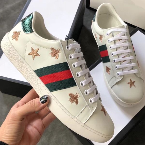 

New new arrival fa hion men women de igner neaker hoe genuine leather bee embroidered 13 gucci 13 ca ual hoe