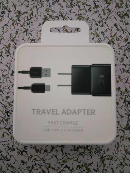 

Original oem black white fa t travel adapter wall charger type c cable with retail packaging for am ung galaxy 8 8 plu moto z c9 pro