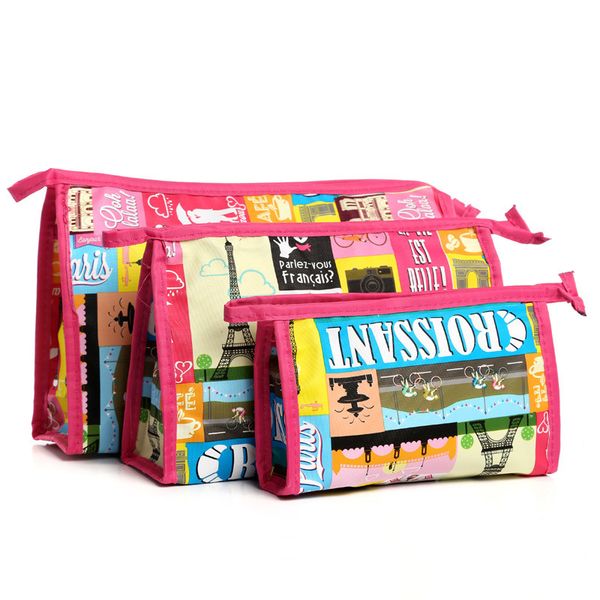 

3pcs/set fashion cosmetic bags waterproof neceser portable make up bag women pvc pouch travel toiletry bag