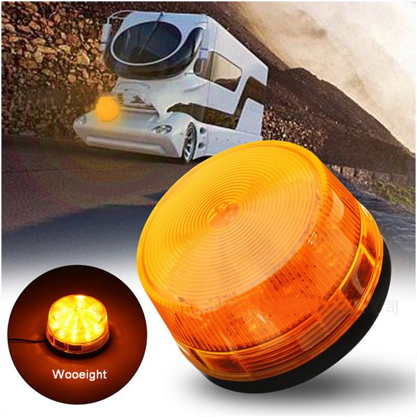 

wooeight dome 12v led magnet mount construction vehicle car warning strobe lamp beacon amber flashing emergency lights