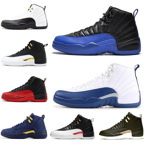 

university gold 12 12s basketball shoes fiba game royal playoff michigan unc ovo the master gym red mens trainers sports sneakers 7-13