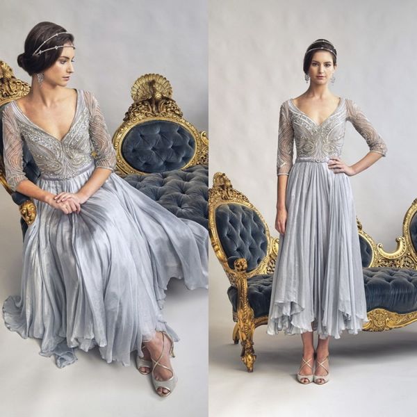 

modest gillharvey a line mother of the bride dresses v neck chiffon short length pears princess gown floor length wedding guest dress, Black;red