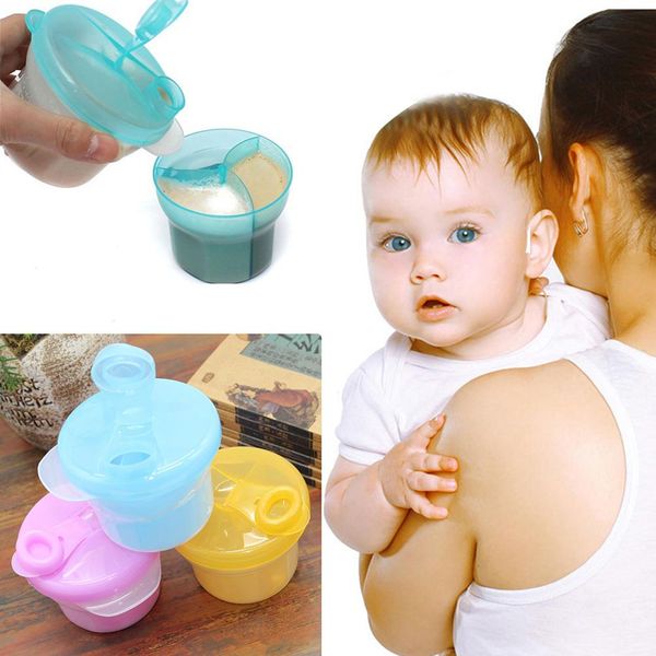 

Kuulee 3 Grids Rotating Double Layer Removable Baby Milk Powder Can Storage Box