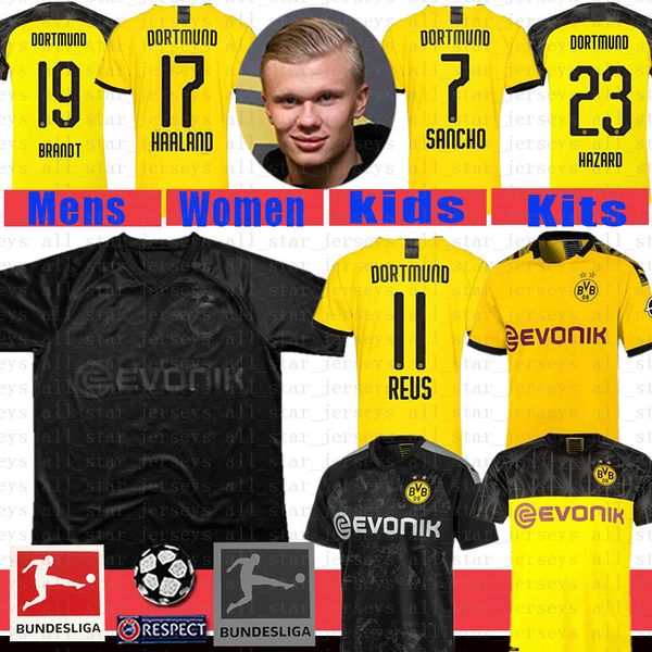 

borussia dortmund 100th soccer jersey sancho reus m.gotze hummels football shirt brandt hazard schulz witsel schulz paco maillots de foot, Black;yellow