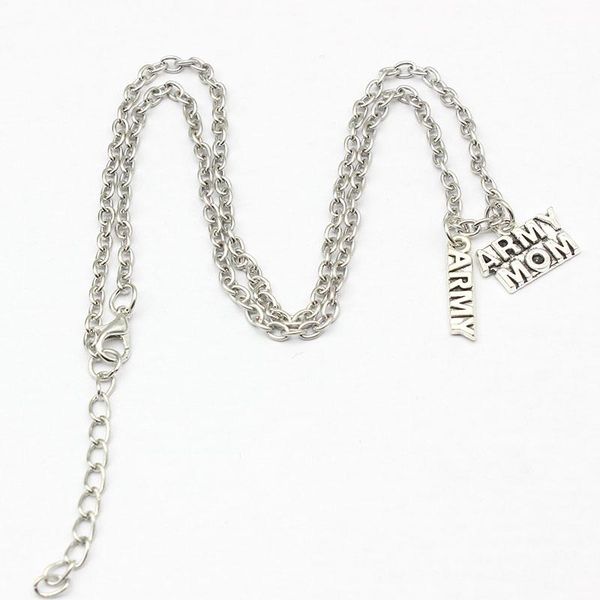 

new letter pendant party gift unique style jewelry antique tibetan silver army mom army letter long chain necklac zsplv