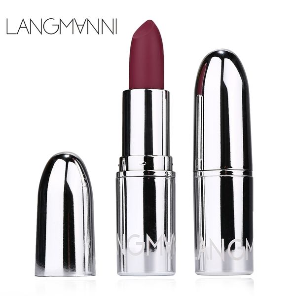 

langmanni 8 colors silver tube bullet lipstick velvet mate lip stick long lasting waterproof easy to wear lipstick makeup