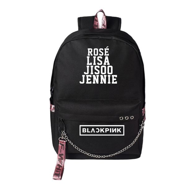 

kpop blackpink lisa same paragraph backpack large capacity usb charging bookbag korean backpack canvas purse backpacks