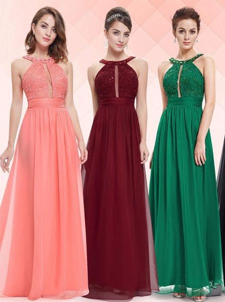 

dark green lace evening dresses red black chiffon applique beads halter strap prom party dresses, Black;red