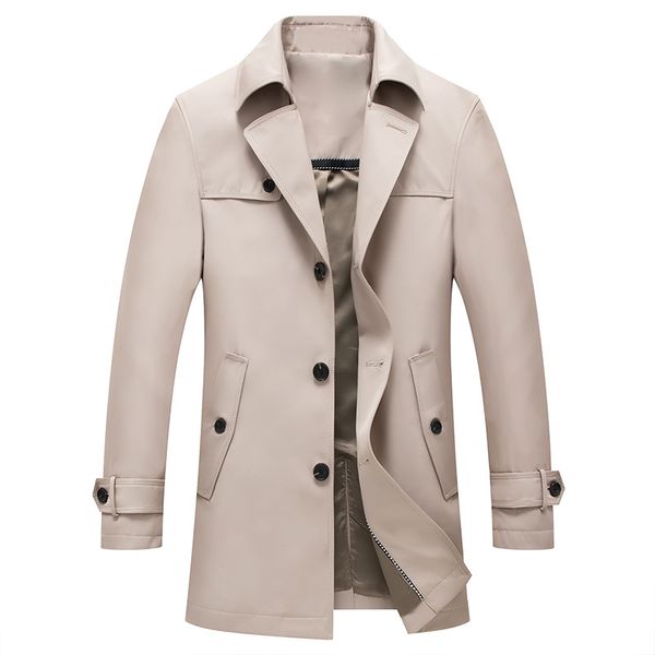 

2019 new thin medium long kurtki meskie wiosenne, Tan;black