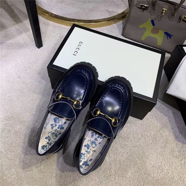 

luxury design flat shoes women's casual shoes low-heeled shoes women's pointed thick-heeled shoes's women's loafers size, Black