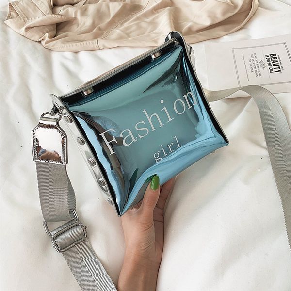 

2020 summer patent leather lady crossbody bag new fashion letters shoulder messenger bag women handbag