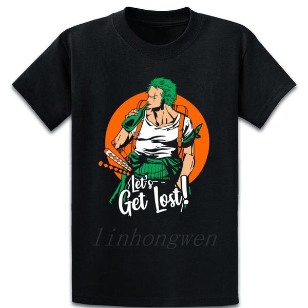 

zoro lets get lost t shirt breathable printed clothes spring over size 5xl cotton standard loose shirt, White;black