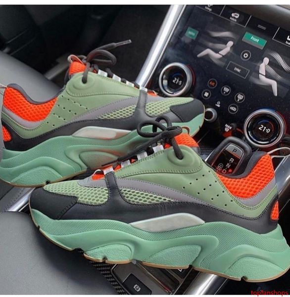 

green b22 sneaker calfskin trainers men women luxury casual shoes flat outdoor sneaker patchwork luxury casual sneaker