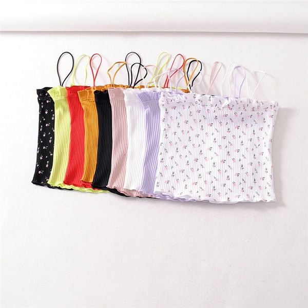 

2018 summer elastic crop women slim female cotton camis solid casual tank 9 color, White