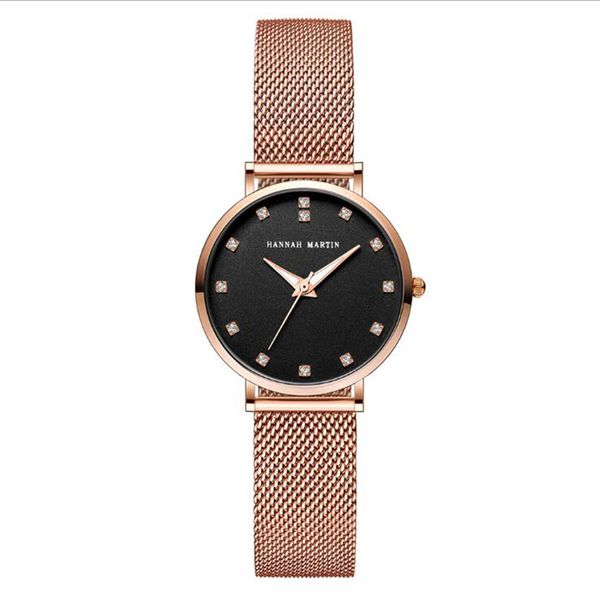 

luxury fashion women's quartz watch waterproof stainless steel woven mesh belt strap rhinestone inlaid dial electronic clock, Slivery;brown
