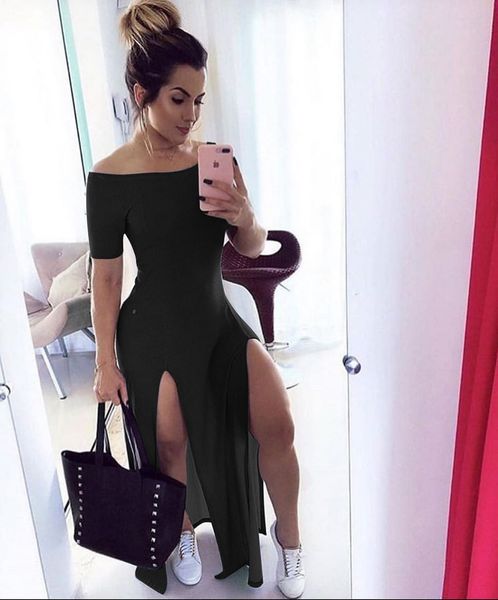 

womens dresses summer 2020 new arrival women designer dresses solid color dress cotton blend skirts 3 colors size s-2xl, Black;gray