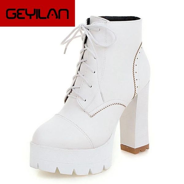 

2020 large size 43 shoes women motorcycles boots platform 12cm high heel shoes woman ankle boots female, Black
