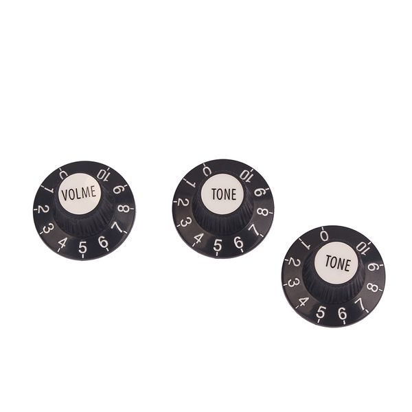 

black plastic 3 pieces amplifier control knobs amp tone+volume for guitar bass