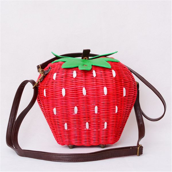 

designer handbags new straw bag rattan bag pastoral woven fashion handbags fruit strawberry bags cartoon messenger bag