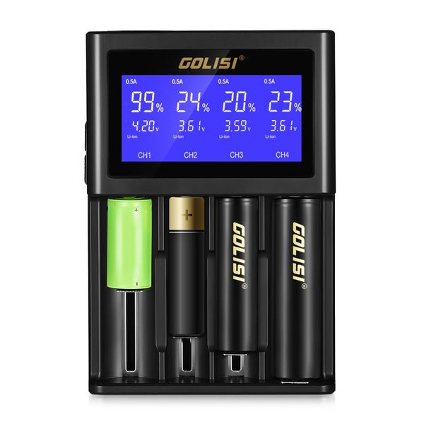

golisi s4 интеллектуальное зарядное устройство экран аккумуляторная литий-ионная / nimh / nicd