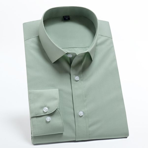 

2019 spring autumn men's casual slim fit shirts solid color quality formal social long-sleeve business shirt, White;black