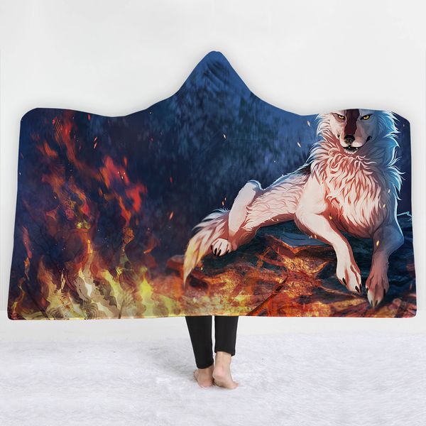 

beast fire blanket keep warm soft comfortable animal deep blue blanket sell well creative design